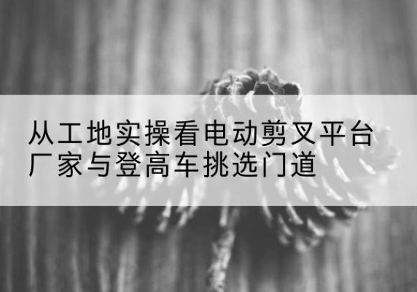 东昌府电动剪叉升降平台厂家-从工地实操看电动剪叉平台厂家与登高车挑选门道